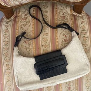 Vintage pony hair Claudio Orciani baguette bag